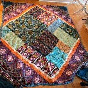 Anthropology Twin Quilt and Throw Pillow Covering